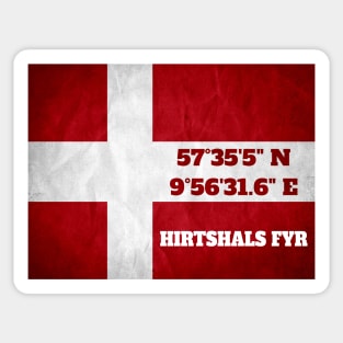 Hirtshals Fyr - coordinates - flag Sticker